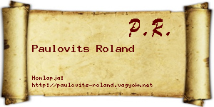 Paulovits Roland névjegykártya