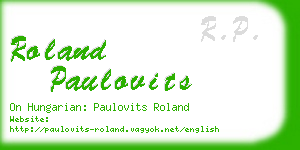 roland paulovits business card